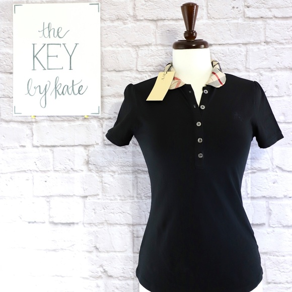 Burberry Tops - NWT Burberry Brit Iconic Print Collar Polo Top